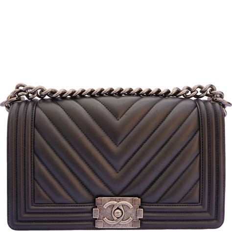 grey chevron chanel boy bag|Chanel boy bag for sale.